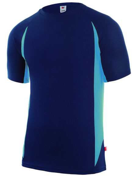 CAMISETA TECNICA BICOLOR M/C. MARINO/CELESTE TALLA S-3XL